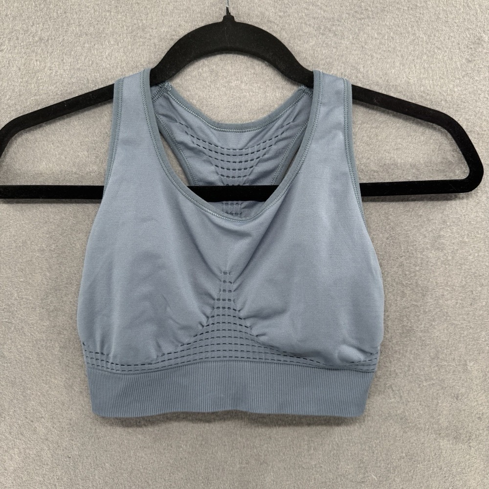 Sweaty Betty Stamina Sports Bra Women Size M Blue Racerback Seamless‎ Workout